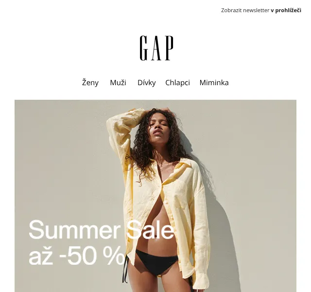 GAP: Letní výprodej až -50 % – červen 2026 | Nuslet.cz