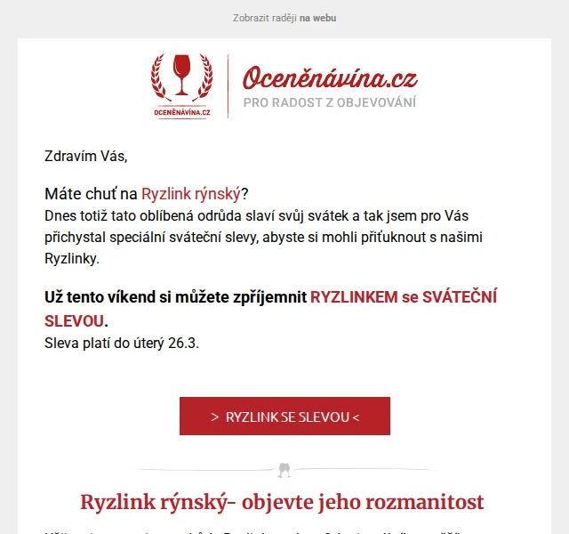 Oceněnávína.cz: Ryzlink rýnský se sváteční slevou – červenec 2026 | Nuslet.cz
