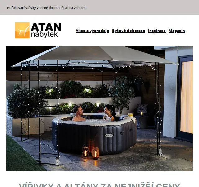 ATAN nábytek: vířivky a altány za nejnižší ceny – červen 2026 | Nuslet.cz