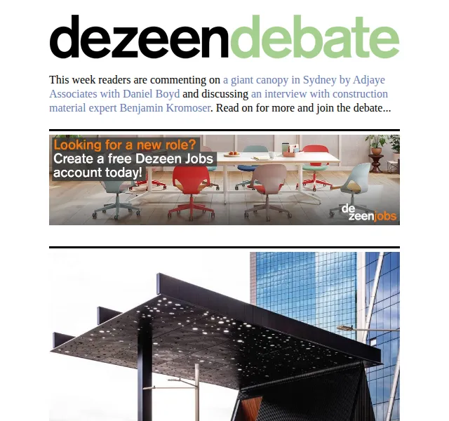 Dezeen Daily: Debata o architektuře a designu – červen 2026 | Nuslet.cz