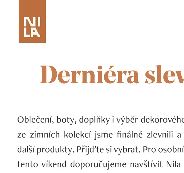 Nila: Zimní kolekce až -60 % – červen 2026 | Nuslet.cz