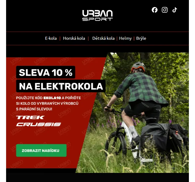 Urban-Sport: sleva 10% na elektrokola Trek a Crussis – červen 2026 | Nuslet.cz