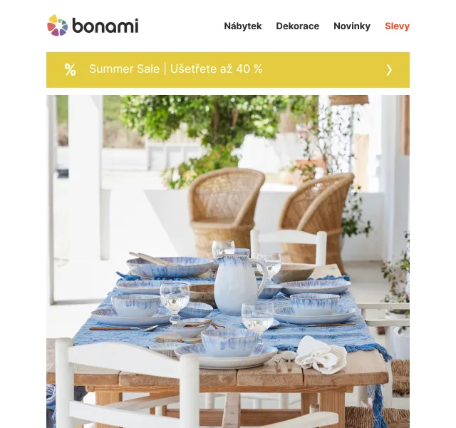 Bonami.cz: Letní novinky až -40 % – iunie 2026 | Nuslet