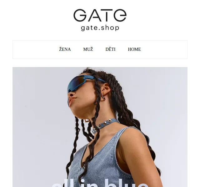 Gate.shop: All in Blue – nová kolekce od 98 Kč – červen 2026 | Nuslet.cz