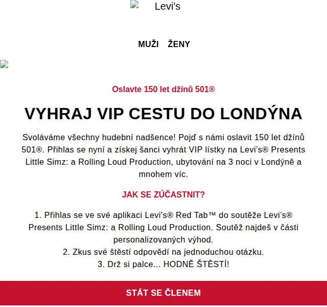 Levi's®: Soutěž o VIP cestu do Londýna – červen 2026 | Nuslet.cz
