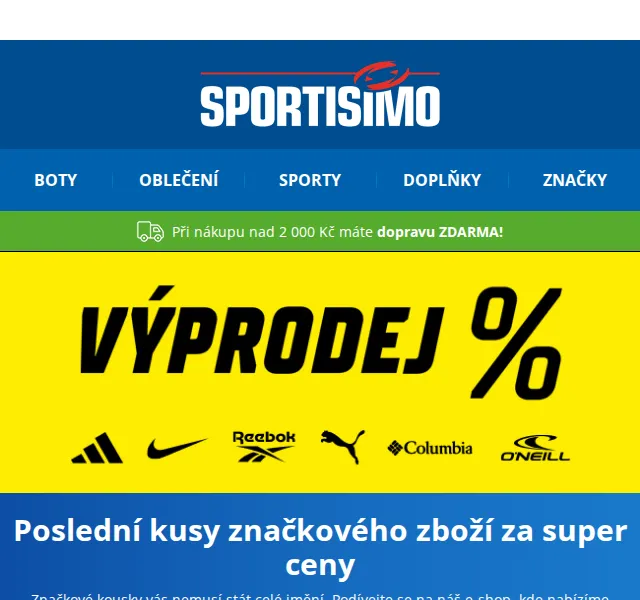 Sportisimo: Značkový výprodej adidas, Nike, Puma – červenec 2026 | Nuslet.cz