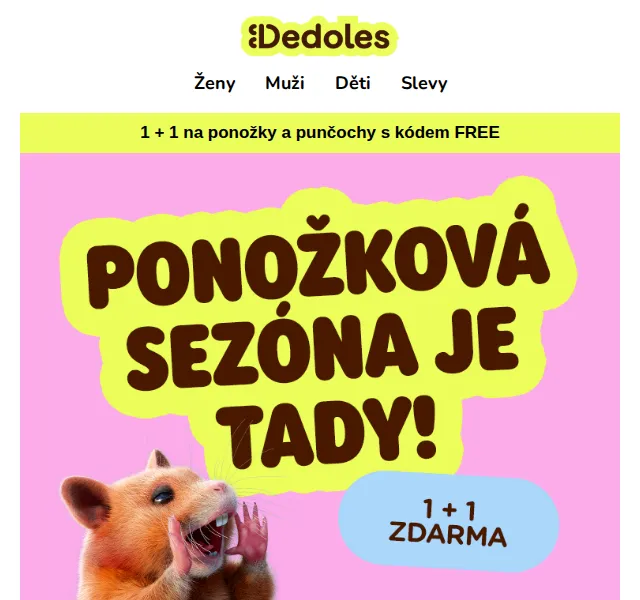 Dedoles.cz: 1+1 na ponožky a punčochy zdarma – listopad 2026 | Nuslet.cz