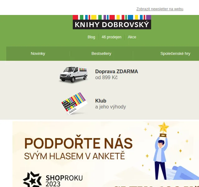 KnihyDobrovsky.cz: Sleva 100 Kč při nákupu nad 500 Kč – červen 2026 | Nuslet.cz