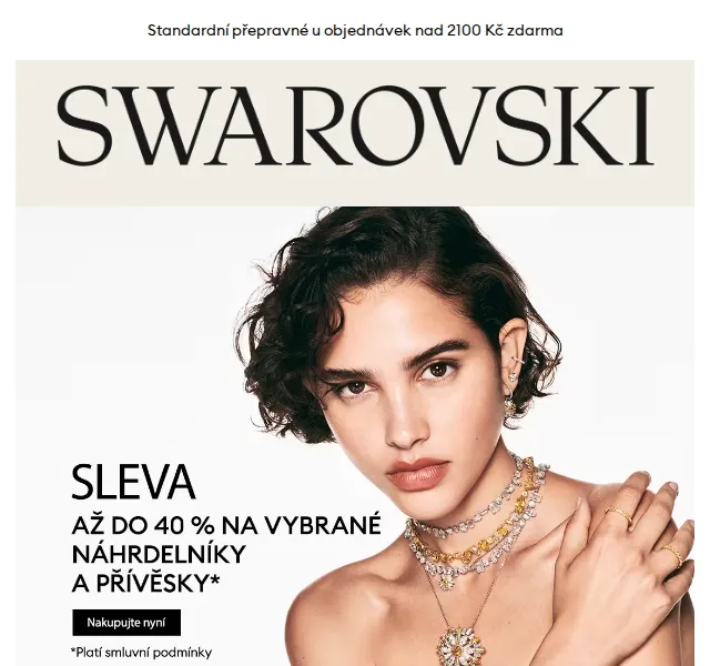 Swarovski: Sleva až 40 % na náhrdelníky a přívěsky – červen 2026 | Nuslet.cz