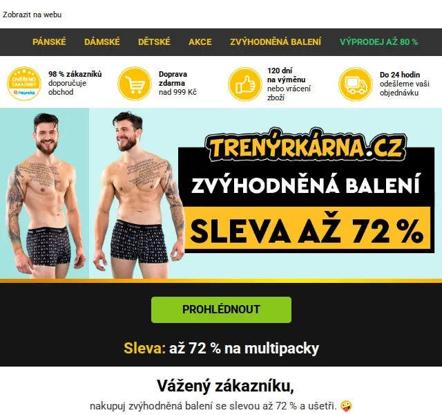 Trenýrkárna.cz: Multipacky se slevou až 72 % – červen 2026 | Nuslet.cz