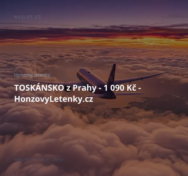 Honzovy letenky: Letenky do Toskánska z Prahy 1 090 Kč | Nuslet.cz
