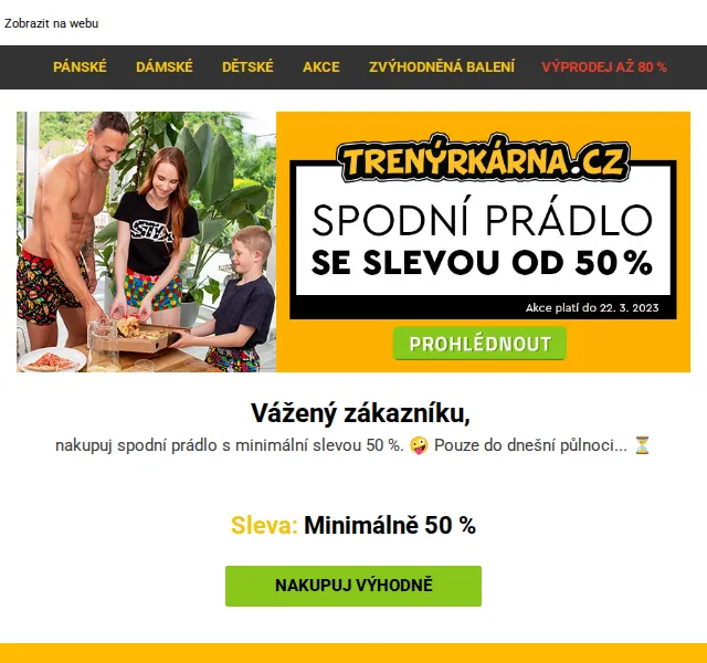 Trenýrkárna.cz: Minimálně 50% sleva na Nedeto – červen 2026 | Nuslet.cz