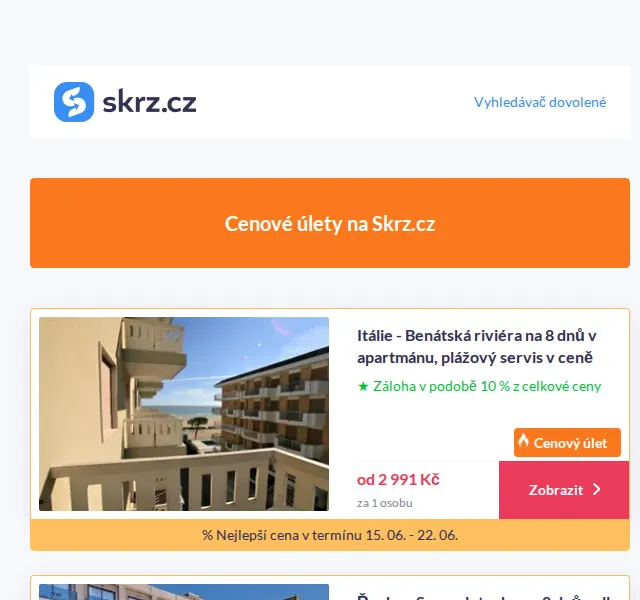 Skrz: Týden v Itálii od 2 991 Kč – červen 2026 | Nuslet.cz