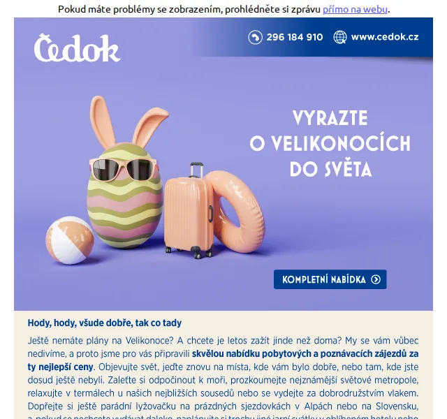 Čedok: Velikonoční zájezdy 2026 – červen 2026 | Nuslet.cz