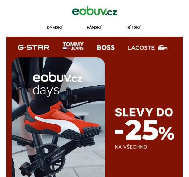 eobuv.cz: Sleva až -25 % na vše během eobuv.cz DAYS – červen 2026 | Nuslet.cz