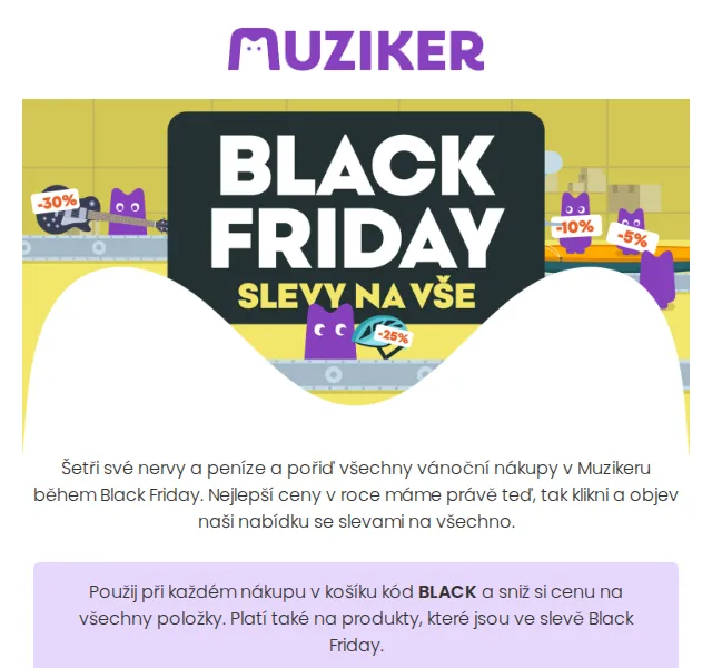 Muziker: Black Friday slevy až 50 % – červen 2026 | Nuslet.cz