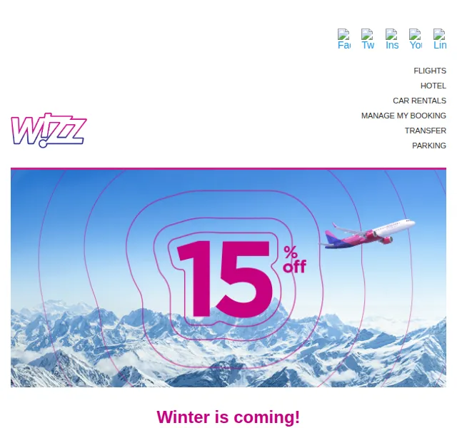 Wizz Air: 15% sleva na vybrané letenky – červen 2026 | Nuslet.cz