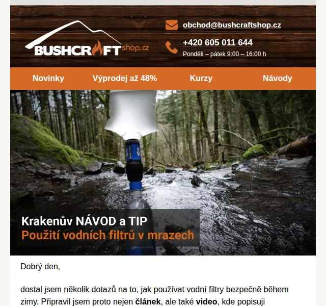 Bushcraftshop: Sady vodních filtrů Sawyer – červen 2026 | Nuslet.cz