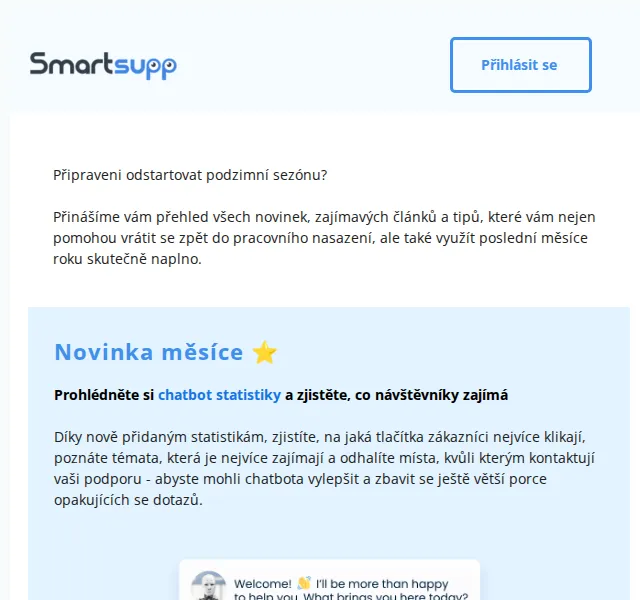 Smartsupp: chatbot statistiky – podzim 2026 | Nuslet.cz