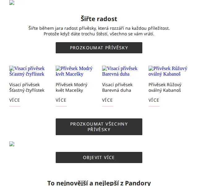 Pandora: Jarní přívěsky a šperky – červen 2026 | Nuslet.cz