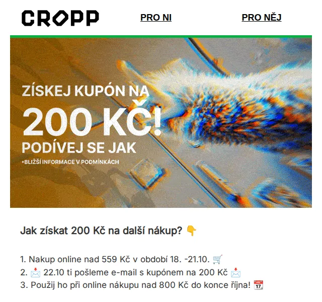 Cropp: Získej 200 Kč na nákup – červen 2026 | Nuslet.cz