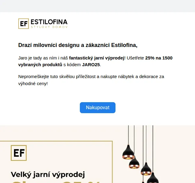 Estilofina-nabytek.cz - stylový domov: Jarní výprodej s 25% slevou – červenec 2026 | Nuslet.cz