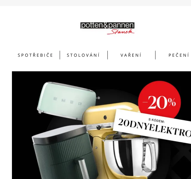Potten & Pannen: 20 % sleva na elektro SMEG, KitchenAid – květen 2026