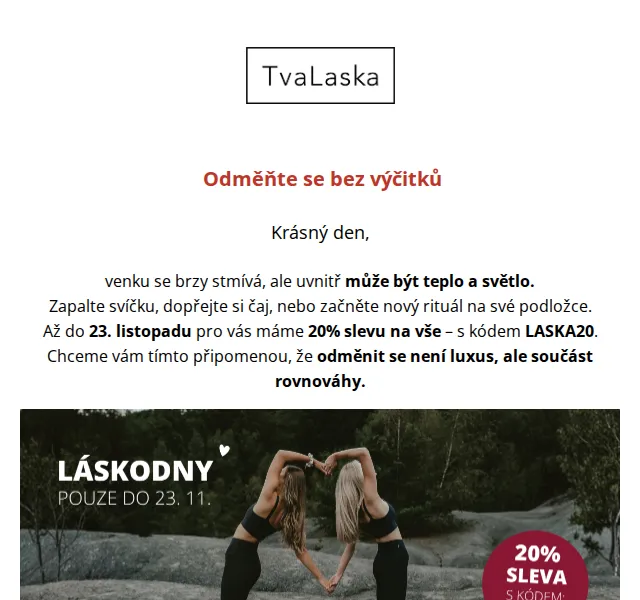 Niki a Ctirad z TvaLaska: -20% na vše + dárek – červen 2026 | Nuslet.cz