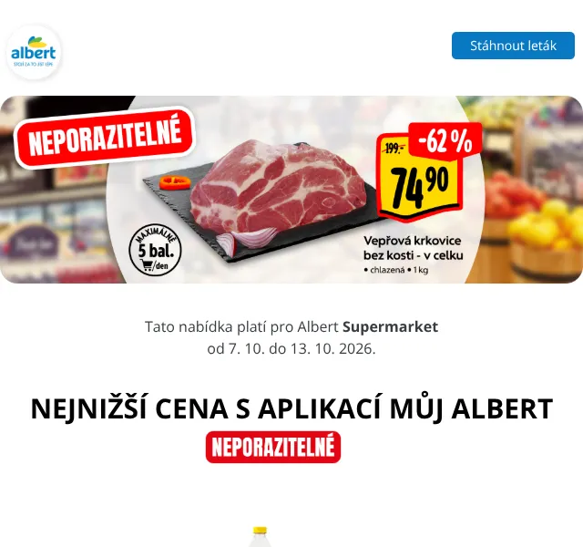 Albert: Sleva až 62 % na ryži, jogurt, mozzarellu – říjen 2026