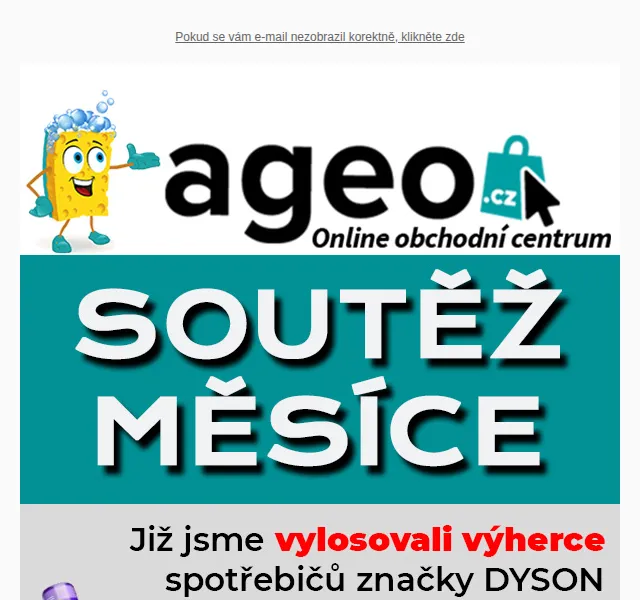 Ageo.cz: Soutěž o DYSON fén či vysavač za 17.000 Kč – červen 2026 | Nuslet.cz