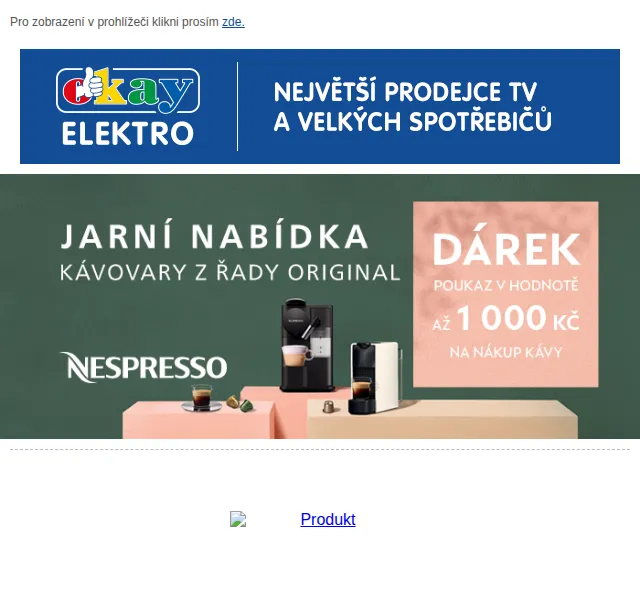 OKAY: Kávovary Nespresso – akce slevy až 40 % – červen 2026 | Nuslet.cz