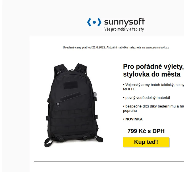 Sunnysoft: Letní výbava – batoh, hamaka, bazénové pH – červen 2026 | Nuslet.cz