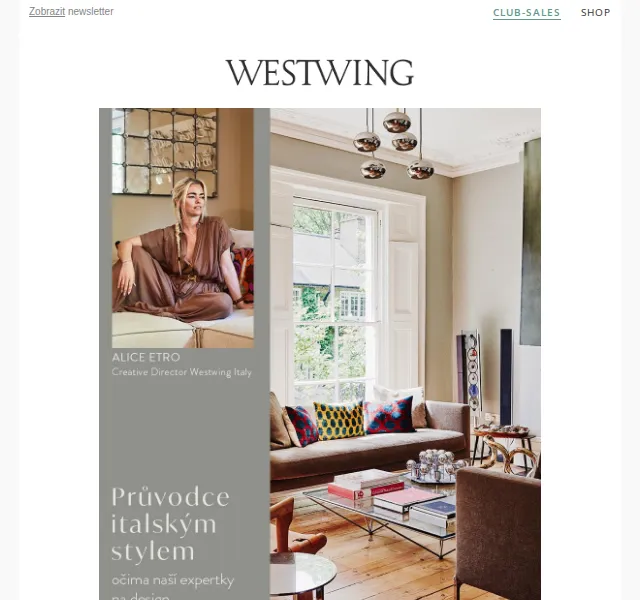 Westwing: Italský styl Alice Etro – Modern Italian – červen 2026 | Nuslet.cz