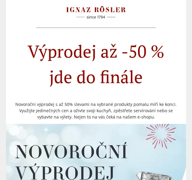 Ignazrosler.cz: Výprodej až -50 % na kuchyni a domov – červenec 2026 | Nuslet.cz