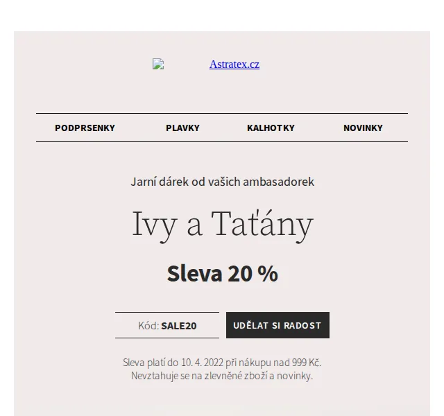 Astratex.cz: Víkend s dopravou zdarma a 20% sleva – červen 2026 | Nuslet.cz