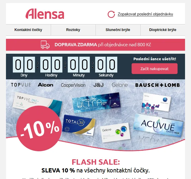 Alensa: SLEVA 10 % na všechny kontaktní čočky – únor 2025 | Nuslet.cz