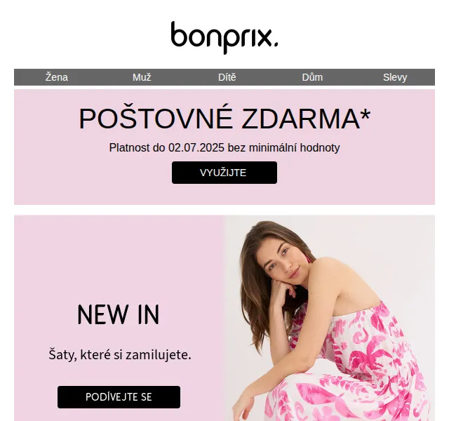 Bonprix: Šaty od 199 Kč + poštovné zdarma – červen 2026 | Nuslet.cz