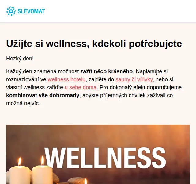 Slevomat: Wellness pobyty a domácí relax – červen 2026 | Nuslet.cz
