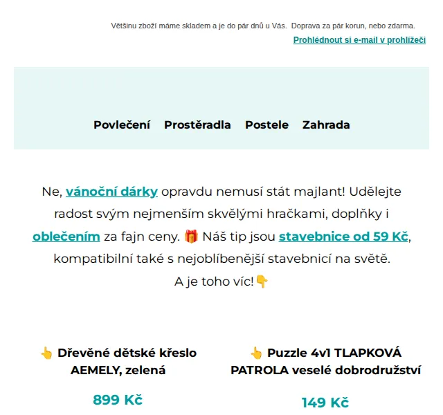 Výprodej povlečení: Dárky pro děti od 59 Kč – červen 2026 | Nuslet.cz