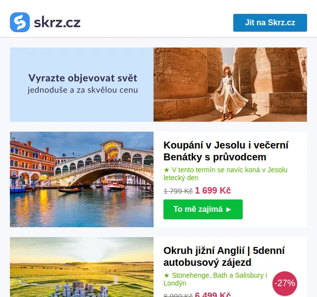 Skrz.cz: Zájezdy už od 549 Kč – červen 2026 | Nuslet.cz