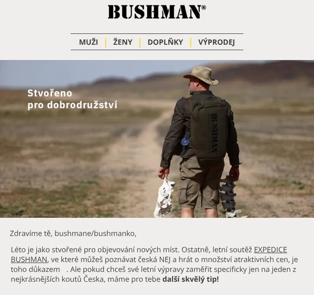 BUSHMAN: Letní vybavení na výpravy – Červenec 2026 | Nuslet.cz