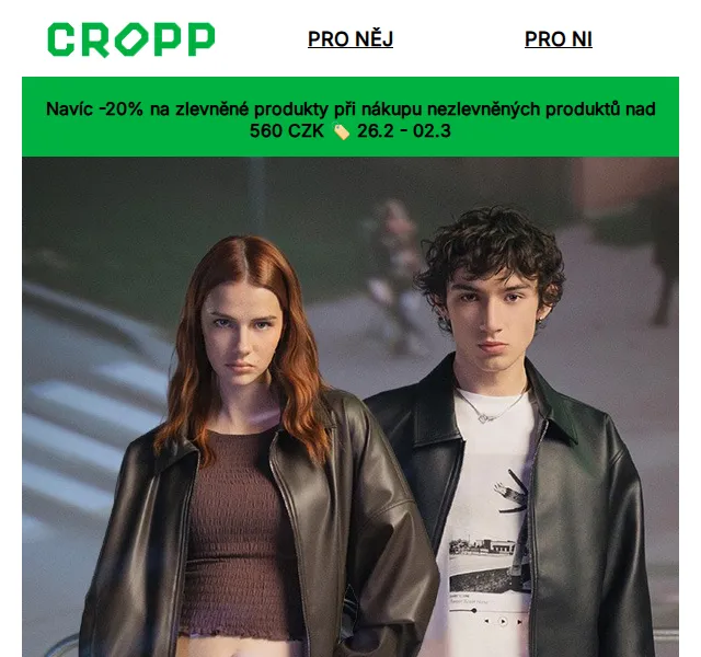 Cropp: -20% na bundy a jarní kolekci – březen 2026