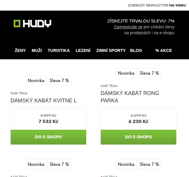 Hudy: Kari Traa nová kolekce se slevou 7 % – červen 2026 | Nuslet.cz