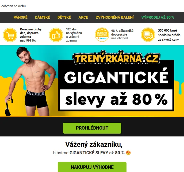 Lukáš z Trenýrkárna.cz: gigantické slevy až 80 % – červen 2026 | Nuslet.cz