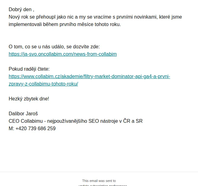 Collabim: Filtry, MARKET dominátor API a GA4 – červen 2026 | Nuslet.cz