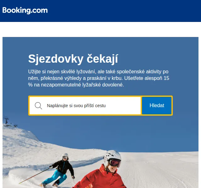 Booking.com: lyžařská dovolená se slevou alespoň 15 % – červen 2026 | Nuslet.cz