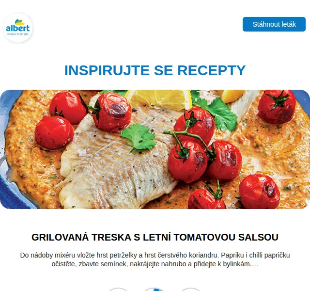 Albert: Grilovaná treska, bublanina a leták – červenec 2026 | Nuslet.cz