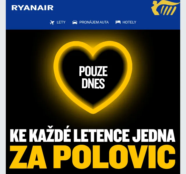 Ryanair: 2. letenka za polovinu – červen 2026 | Nuslet.cz