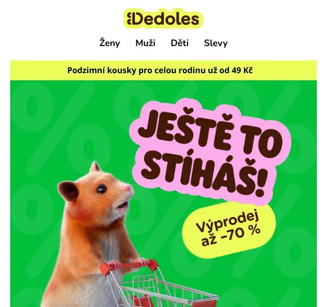 Dedoles.cz: Podzimní výprodej až –70 % – září