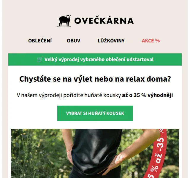 Ovečkárna: Merino oblečení až -35 % – květen 2026